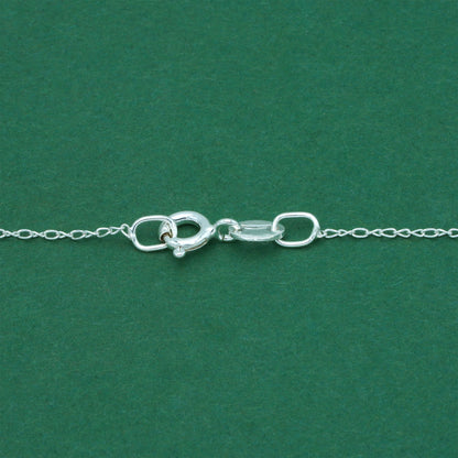 925 Sterling Silver Trace Cable Chain with Flat Heart Pendant Necklace, Minimalist Romantic Jewellery for Her