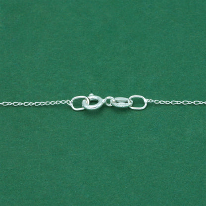 925 Sterling Silver Trace Cable Chain with Diamond Cut Feather Pendant Necklace, Minimalist Statement Jewellery for Her
