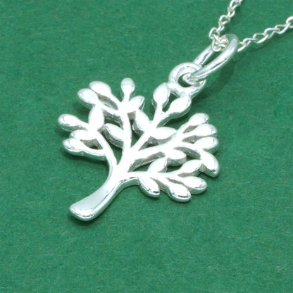 925 Sterling Silver Trace Cable Chain with Tree of Life Pendant Necklace, Minimalist Symbolic Jewellery, Gift for Her, Birthday Gift, Anniversary Gift