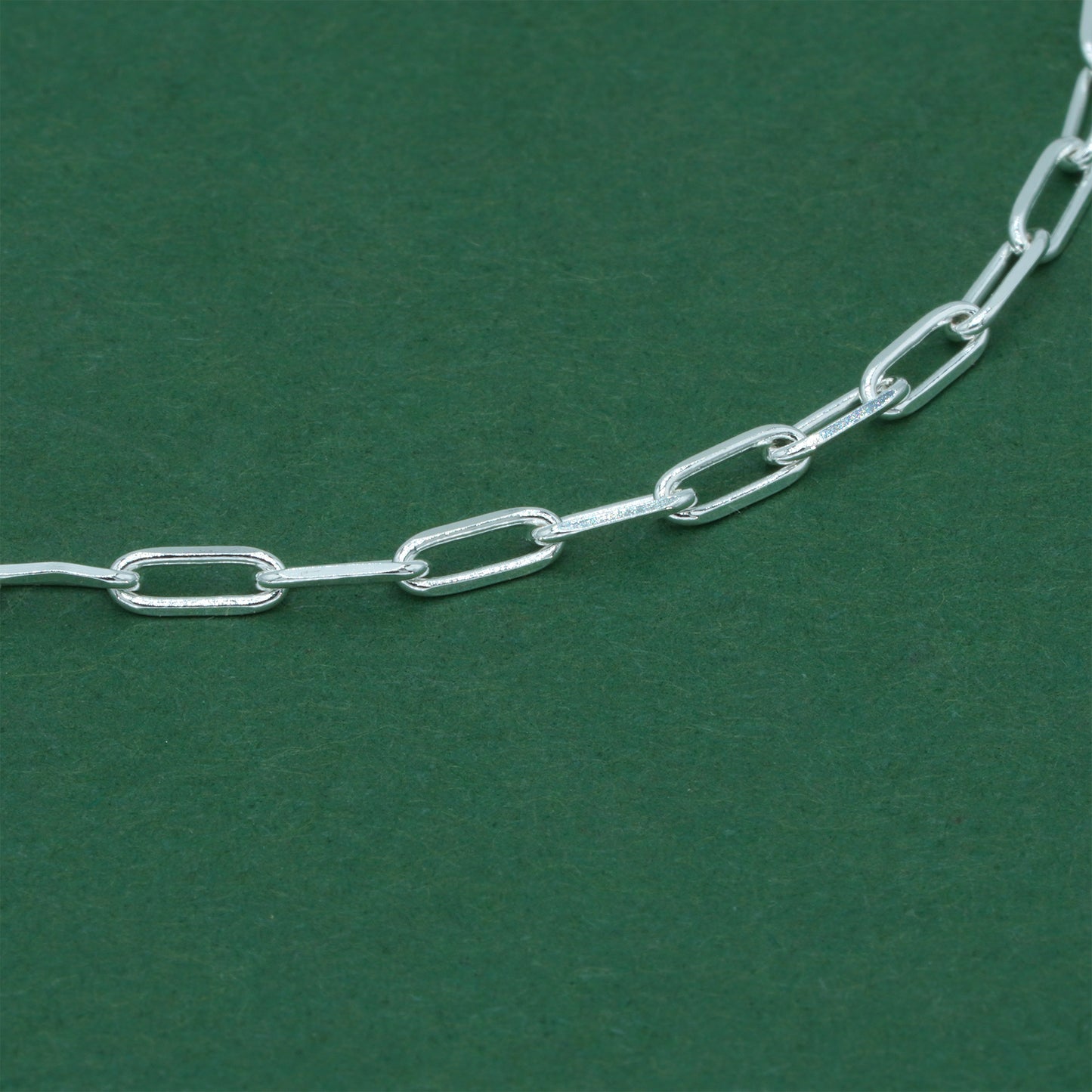 925 Sterling Silver Paperclip Chain Anklet, Minimal Elongated Link Ankle Bracelet, Modern Everyday Jewellery