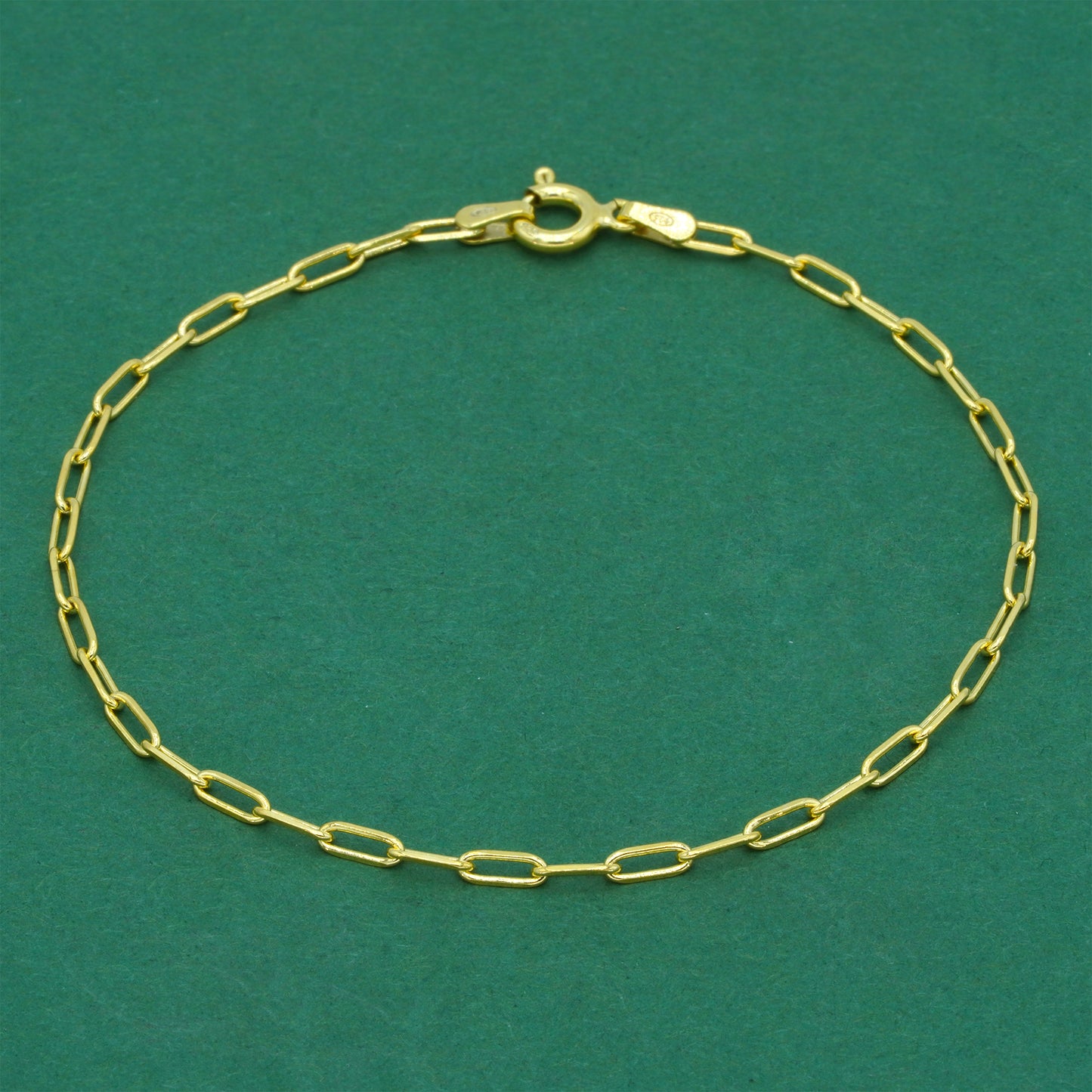 18k Gold Flash Plated Paperclip Chain Bracelet, Minimal Elongated Link Gold Bracelet, Modern Everyday Jewellery