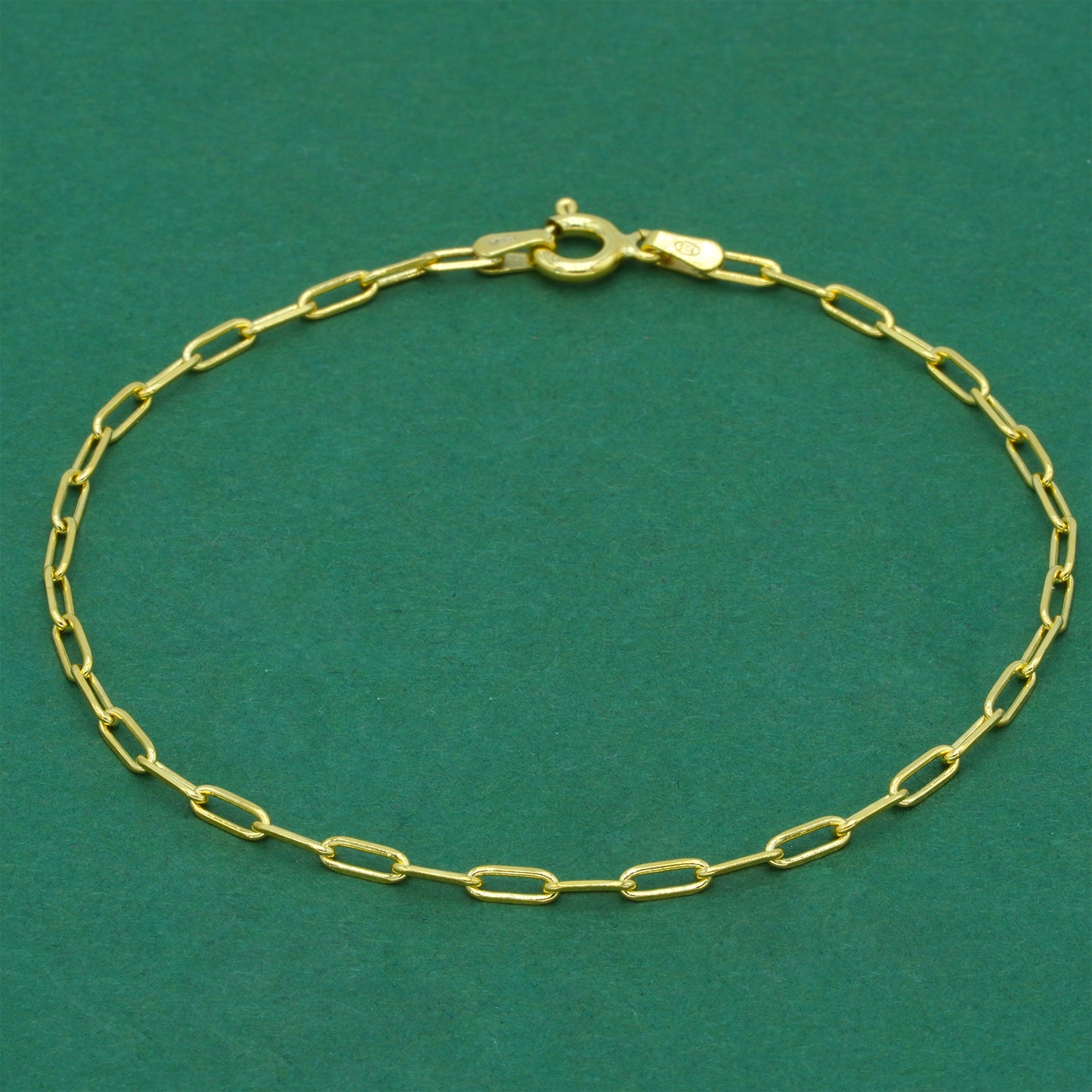 18k Gold Flash Plated Paperclip Chain Bracelet, Minimal Elongated Link Gold Bracelet, Modern Everyday Jewellery