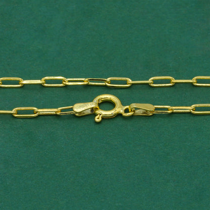 18k Gold Flash Plated Paperclip Chain Bracelet, Minimal Elongated Link Gold Bracelet, Modern Everyday Jewellery