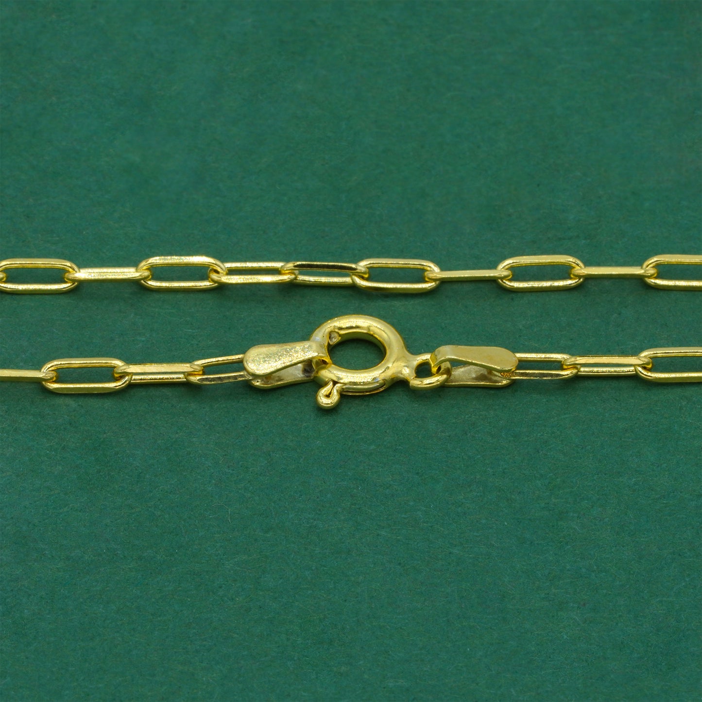 18k Gold Flash Plated Paperclip Chain Anklet, Minimal Elongated Link Gold Ankle Bracelet, Modern Everyday Jewellery