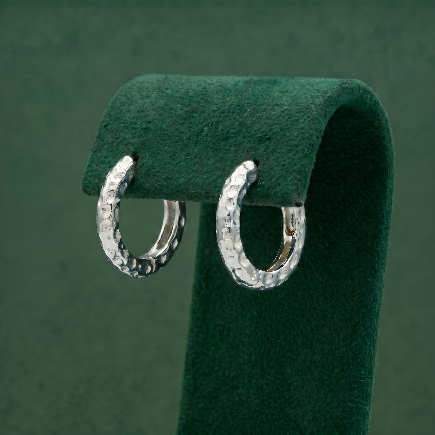 12mm Mini Hoop Hammered Huggie Earrings