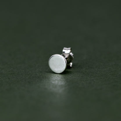 Sterling Silver Flat Round Stud Earrings