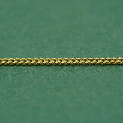 Gold Plated 925 Sterling Silver D/C 1mm Curb Chain