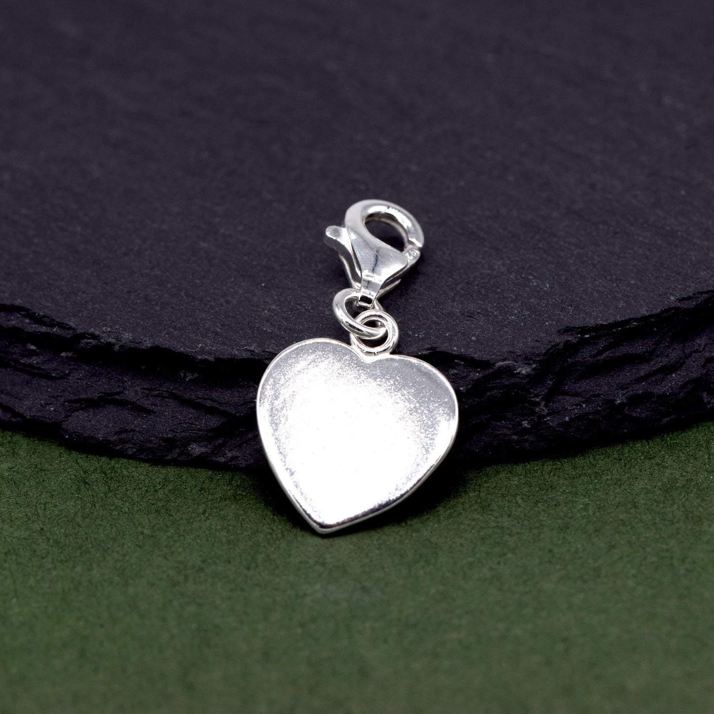 Sterling Silver Heart Charm With Lobster Fitting