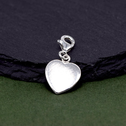 Sterling Silver Heart Charm With Lobster Fitting