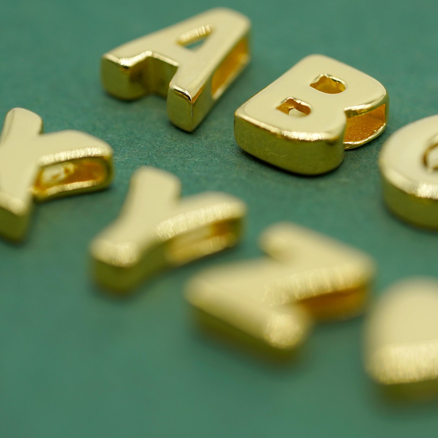 Gold Plated Sterling Silver Letter Threader Charm A-Z & Heart