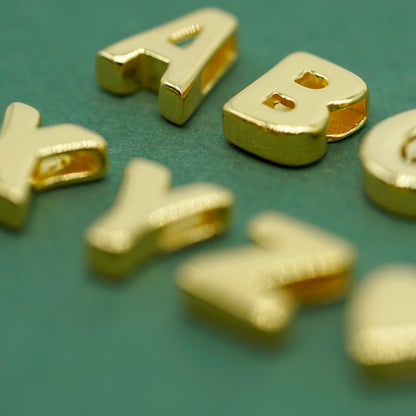 Gold Plated Sterling Silver Letter Threader Charm A-Z & Heart