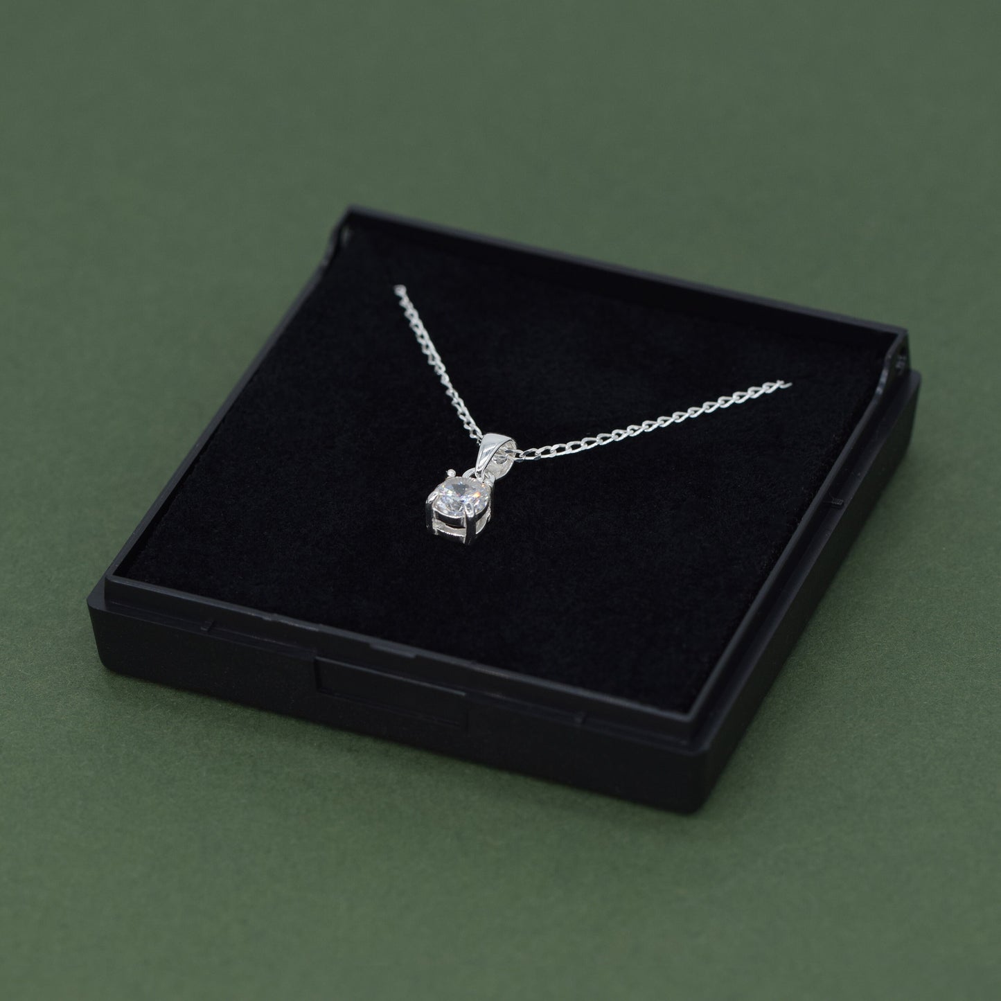 Sterling Silver Cubic Zircona Necklace Gift Set