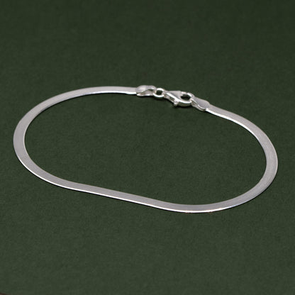 Sterling Silver 3mm Herringbone Bracelet