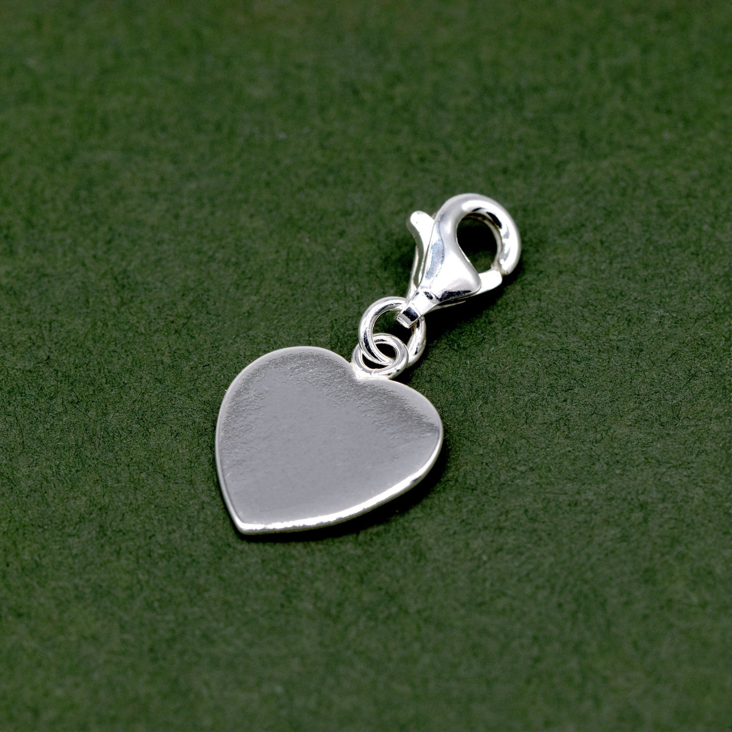 Sterling Silver Heart Charm With Lobster Fitting
