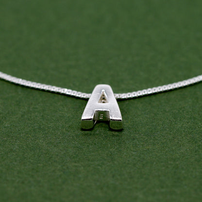 Sterling Silver Initial Charm Anklet on Box Chain