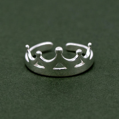 Sterling Silver Crown Toe/Adjustable Ring