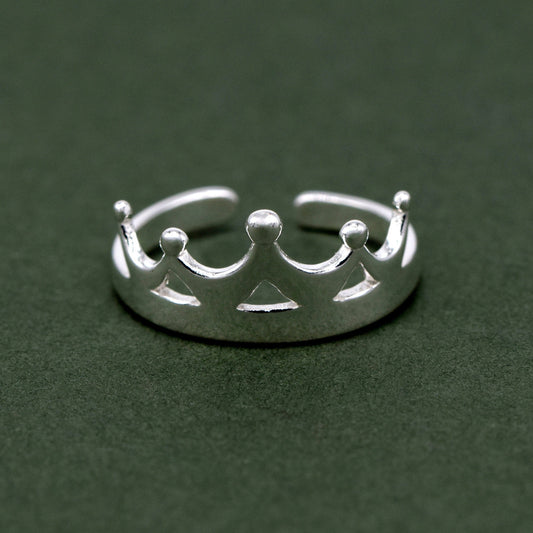 Sterling Silver Crown Toe/Adjustable Ring