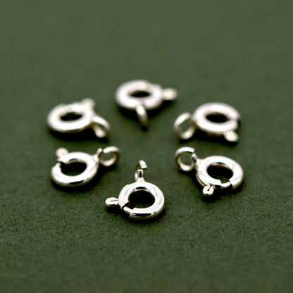Sterling Silver Bolt Ring Clasp for Jewellery Pack of 6