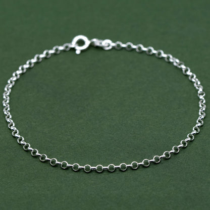 Sterling Silver 2.5mm Rolo Belcher Bracelet