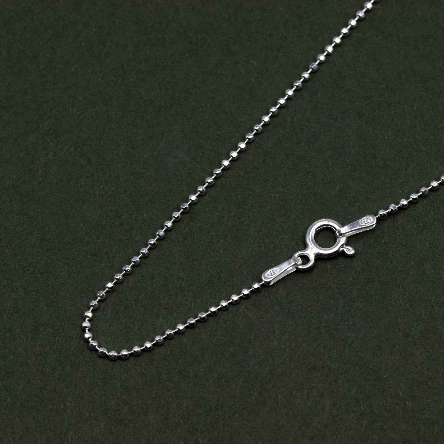 Sterling Silver Diamond Cut 1.2mm Ball Chain Necklace