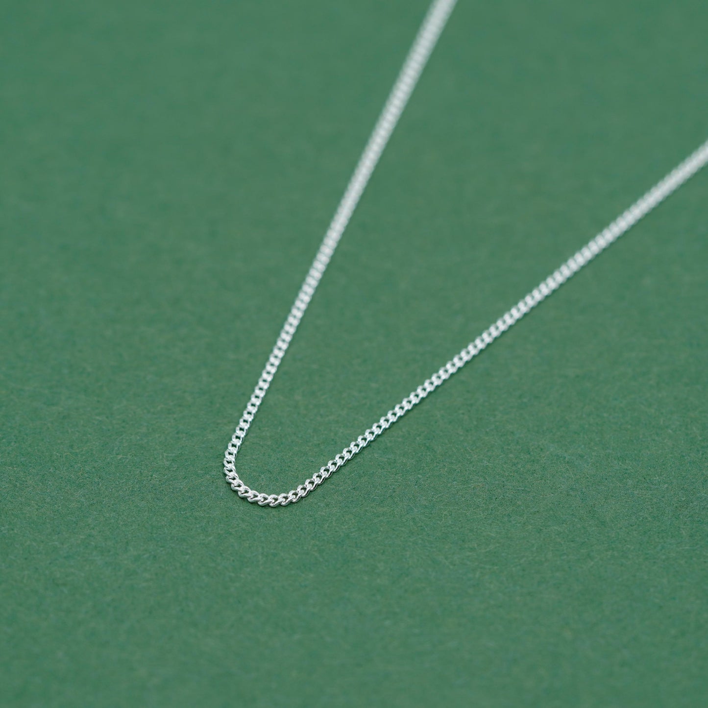 Sterling Silver 1mm Traditional Close Curb Chain Necklace