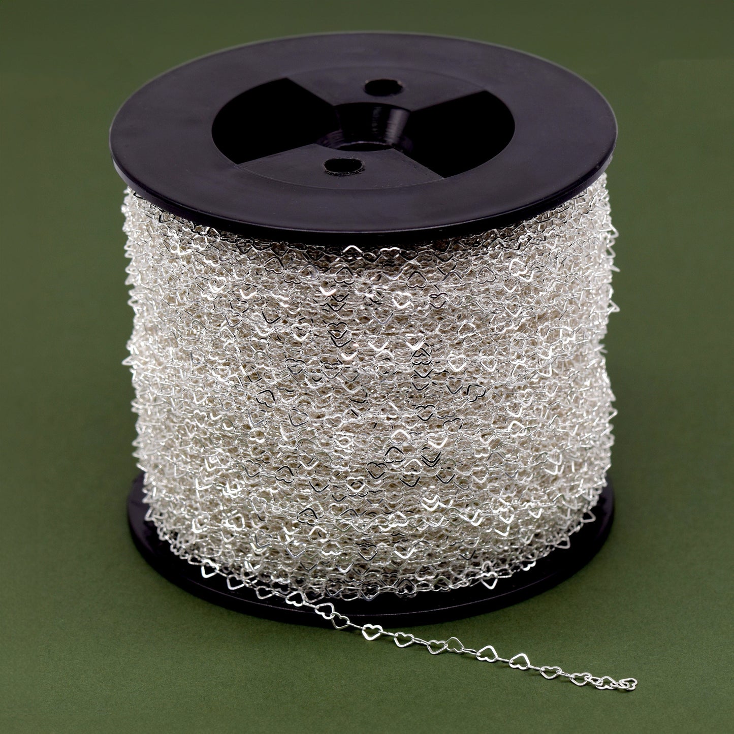 Genuine 925 Sterling Silver 3 x 4mm Link Heart Chain Uncut Lengths 1m+