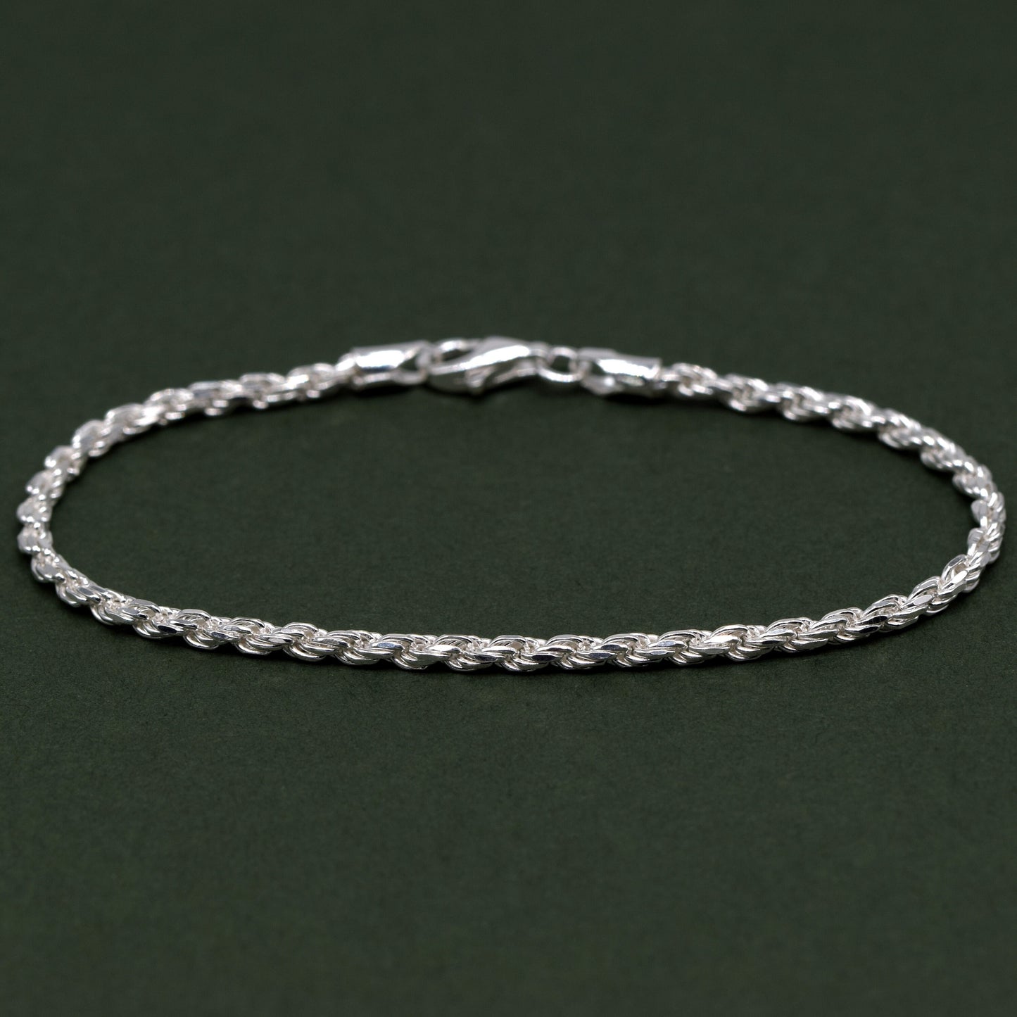 Sterling Silver 2.3mm Rope Chain Anklet