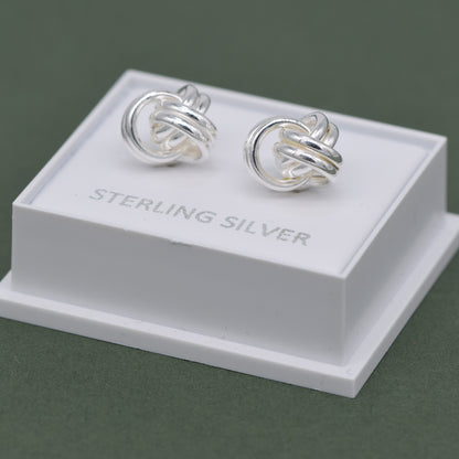 Sterling Silver Knot Studs Earrings In Gift Box