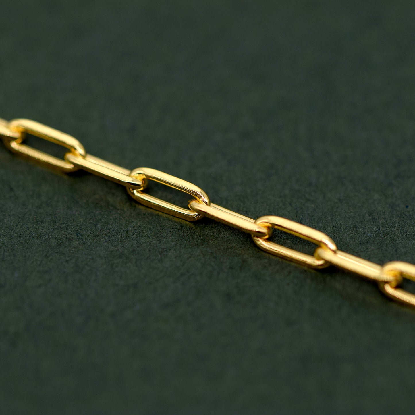 Gold Plated Sterling Silver 2.7mm Paperclip Chain Necklace