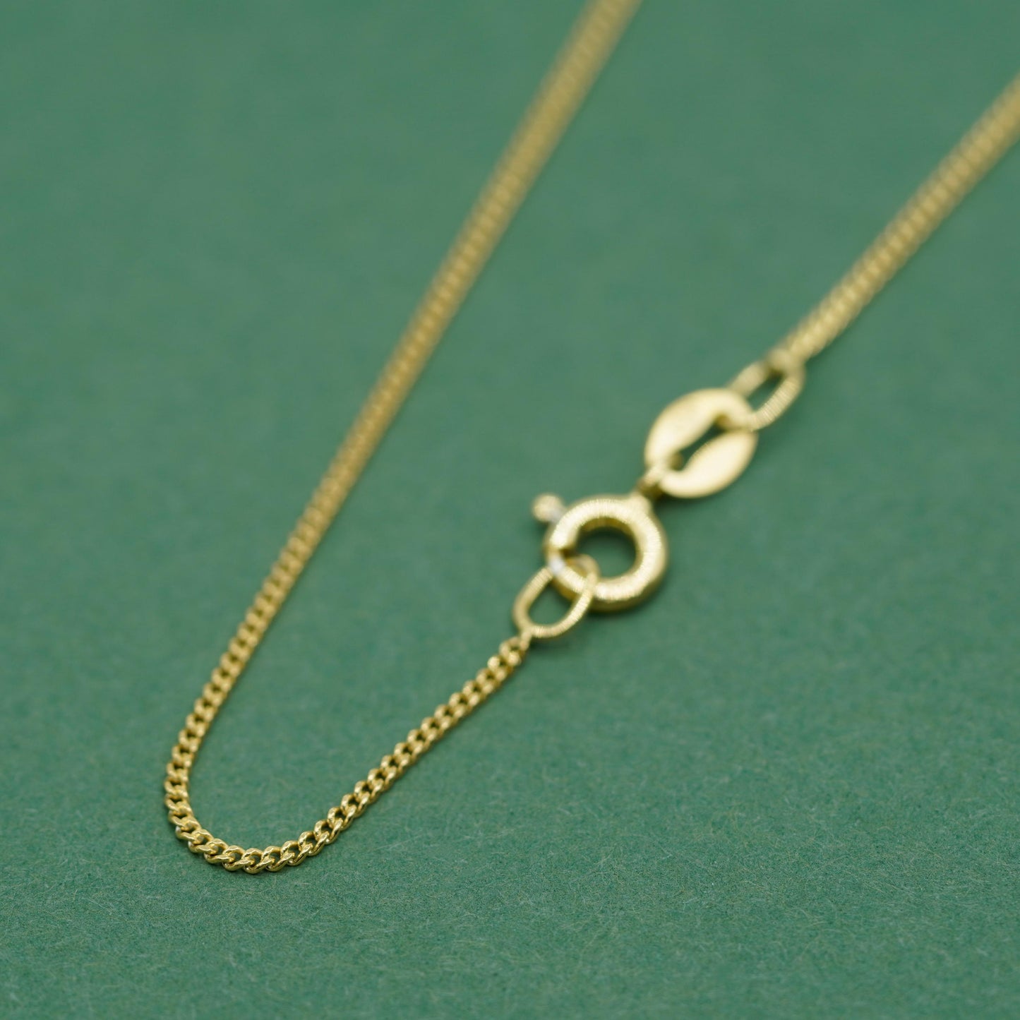 Gold Plated 925 Sterling Silver D/C 1mm Curb Chain