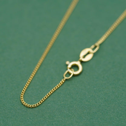 Gold Plated 925 Sterling Silver D/C 1mm Curb Chain