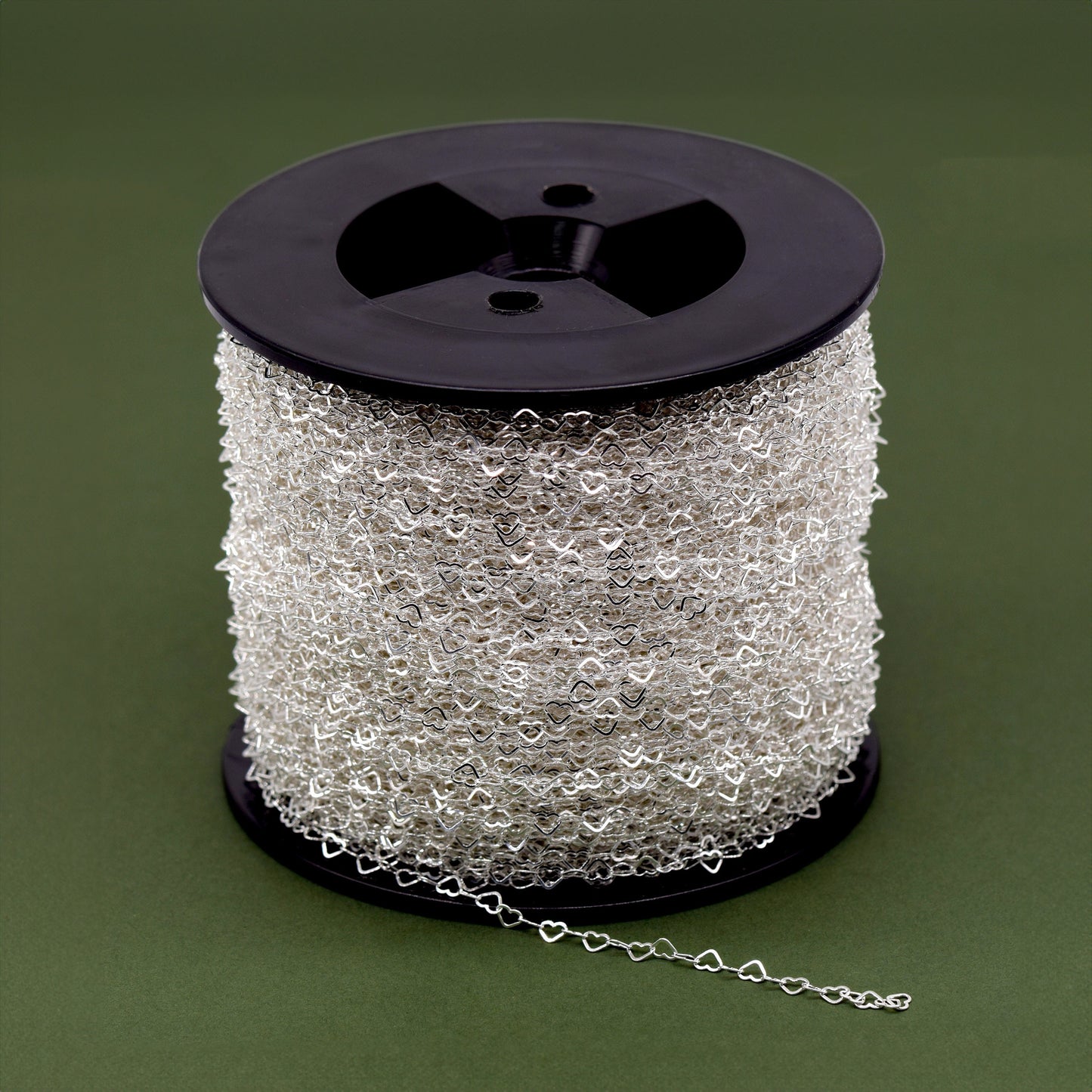 Genuine 925 Sterling Silver 3 x 4mm Link Heart Chain Uncut Lengths 1m+