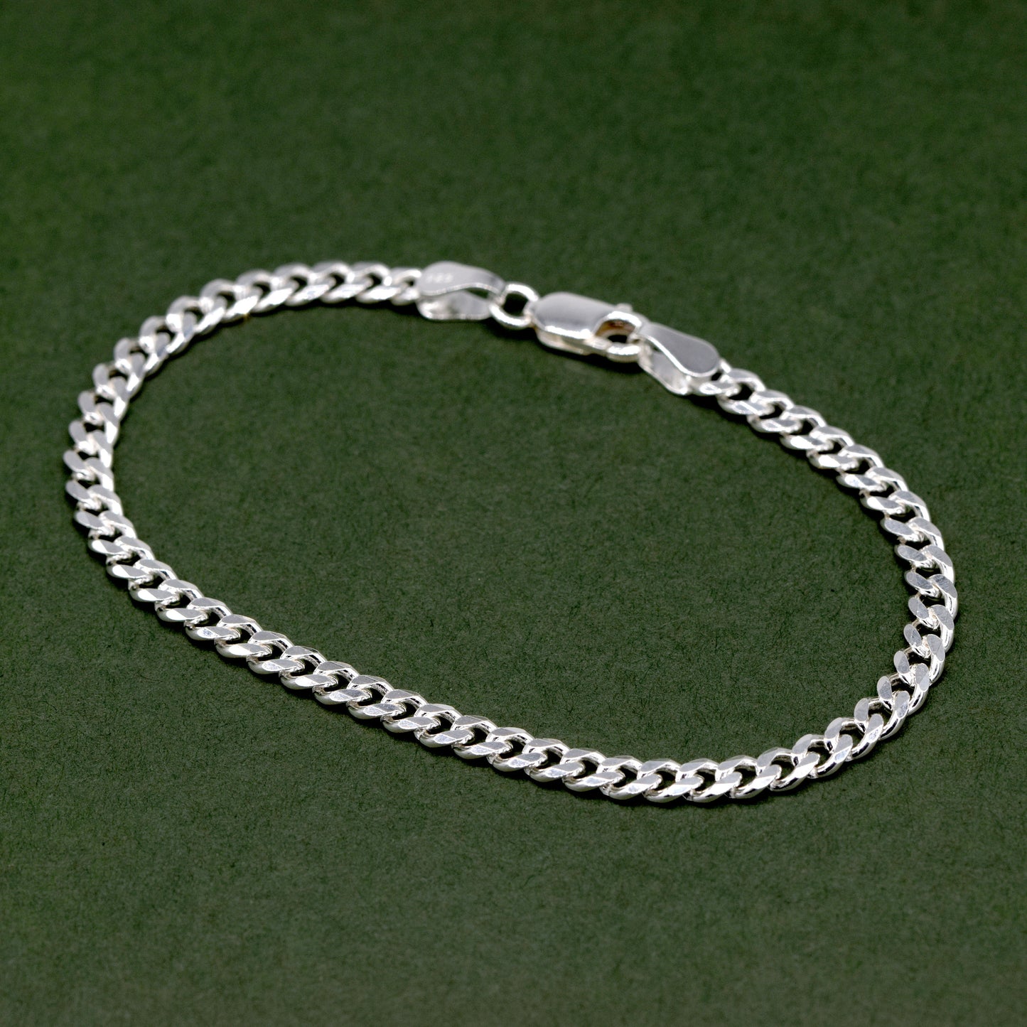 Sterling Silver 3mm Flat Curb Bracelet