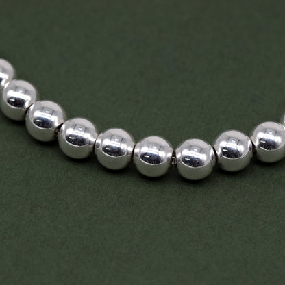 Sterling Silver Adjustable 6mm Beaded Slider Bracelet