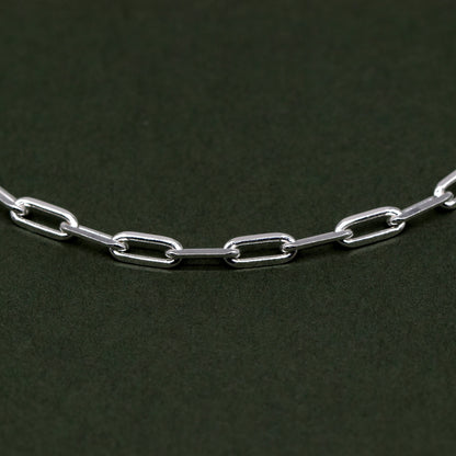 Sterling Silver Adjustable Slider Bracelet - 2.7mm Paperclip Chain on 1mm Box Chain