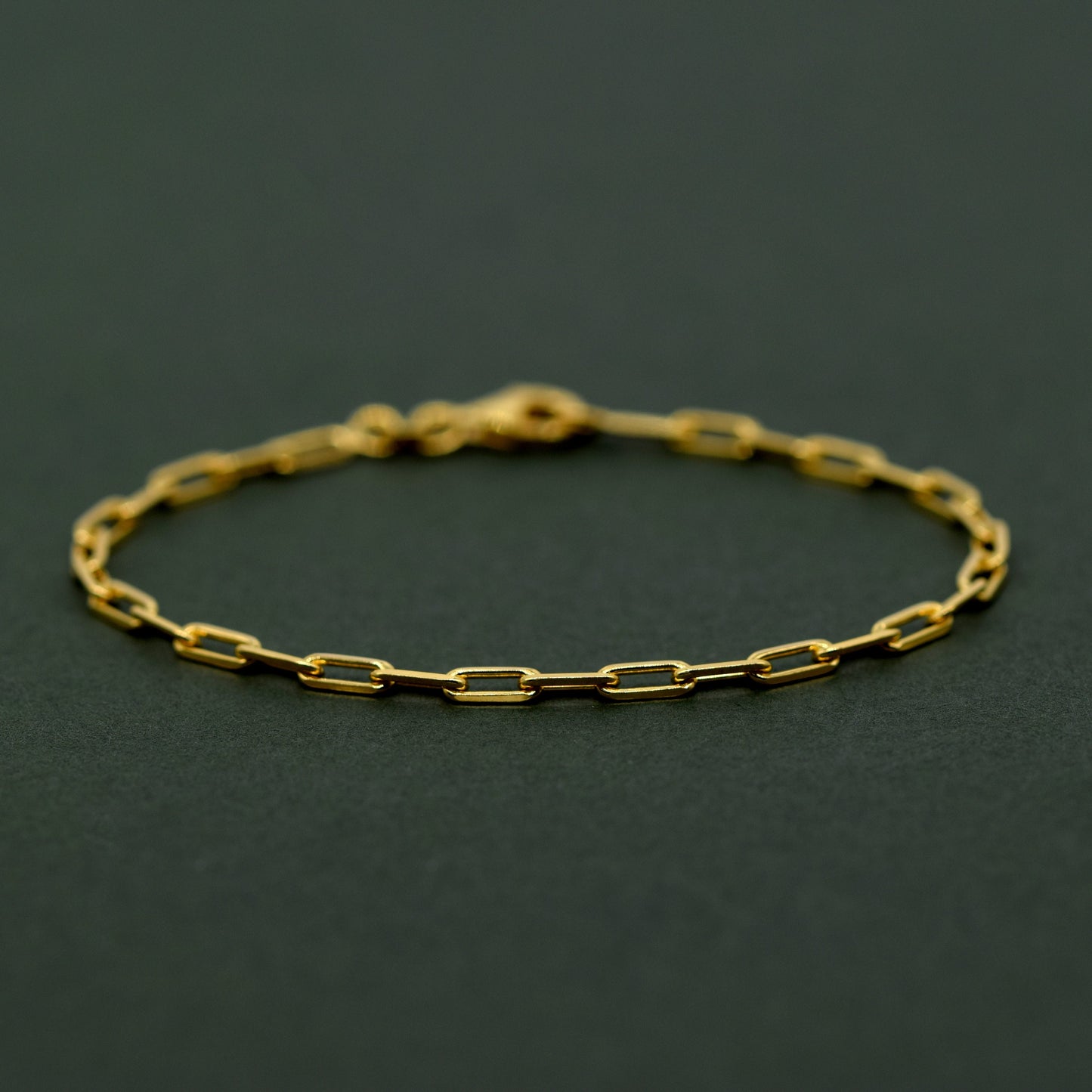 Gold Plated Sterling Silver 2.7mm Paperclip Chain Anklet