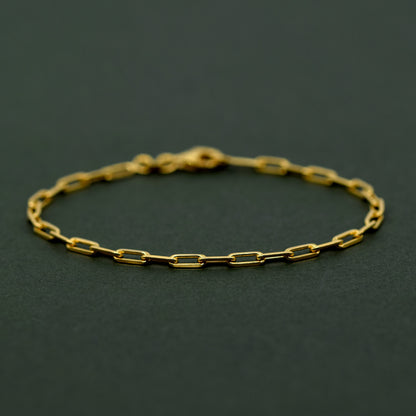 Gold Plated Sterling Silver 2.7mm Paperclip Chain Anklet