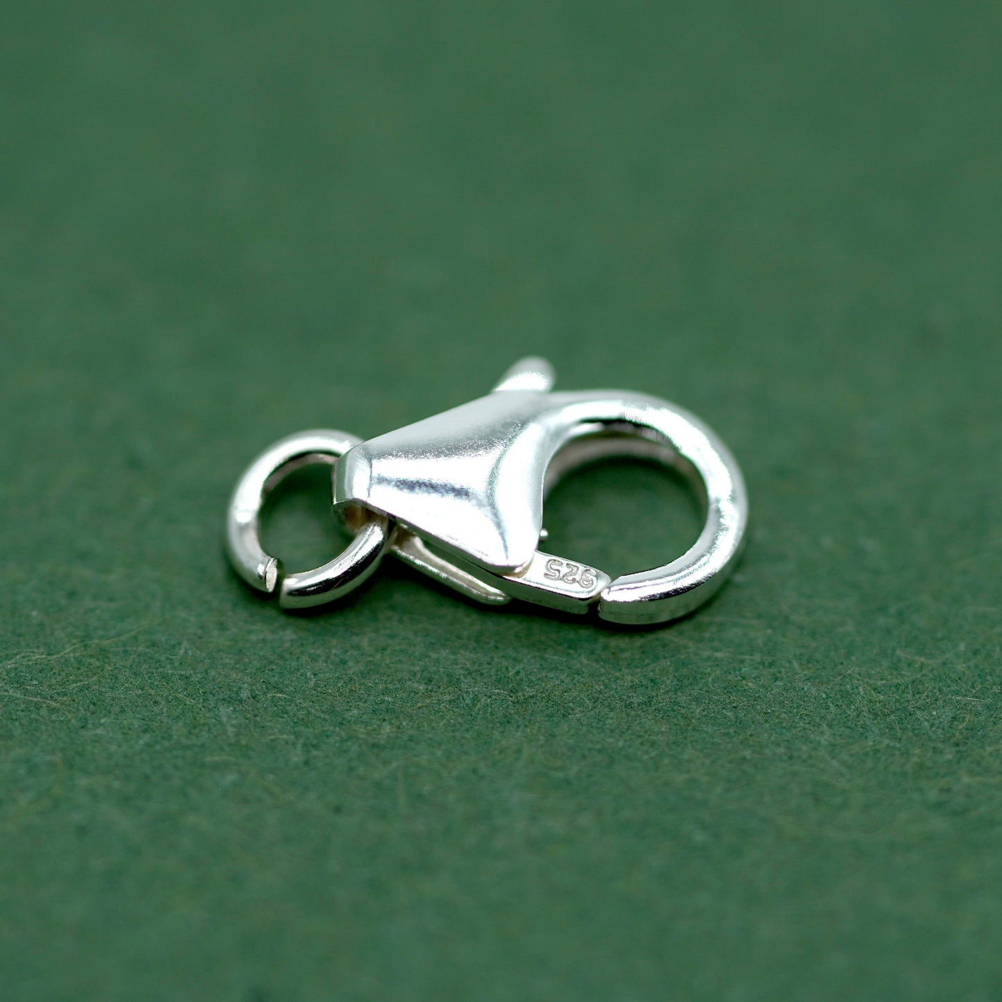 Sterling Silver 8mm Claw Carabiner Trigger Clasp with Split Ring, Pack of 5, 10 and 50