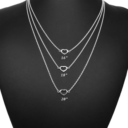 Sterling Silver Heart on Rolo Chain Necklace