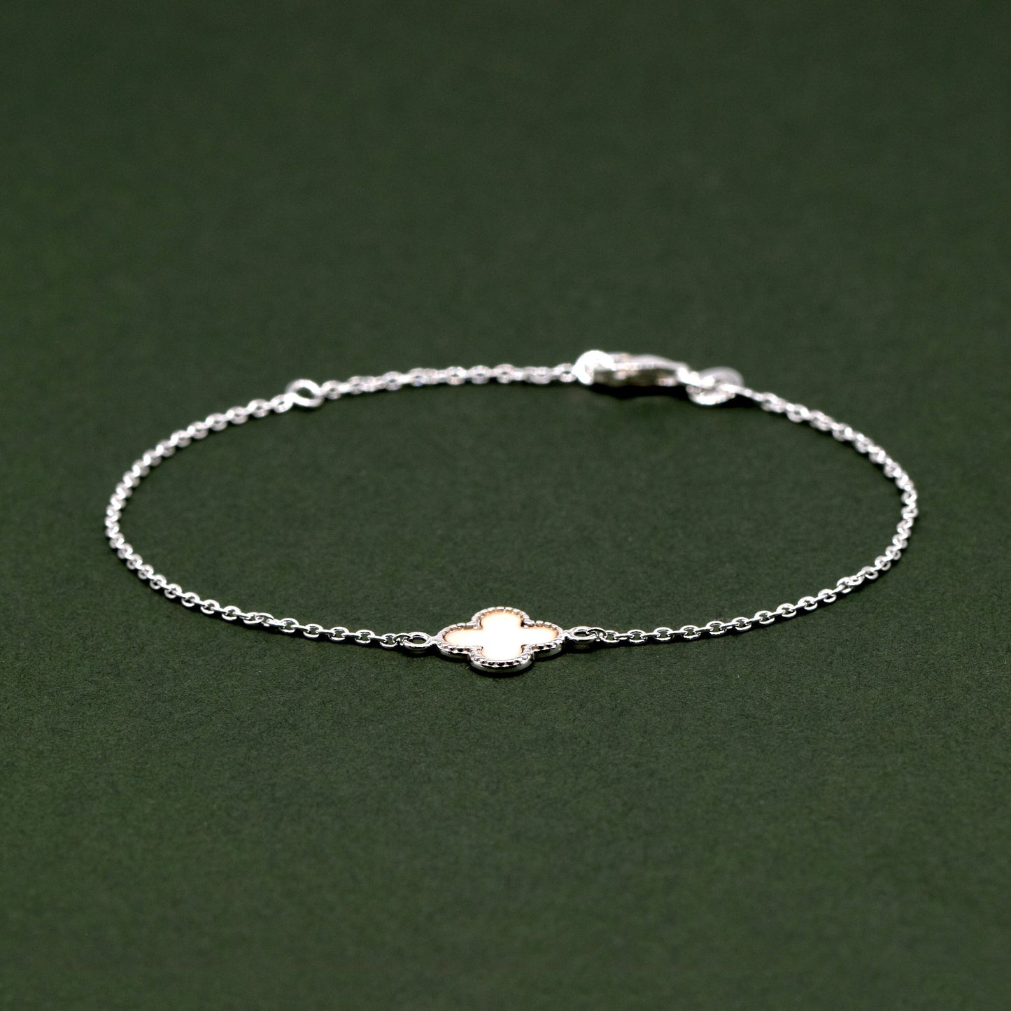Sterling Silver Four Leaf Clover Motif Bracelet