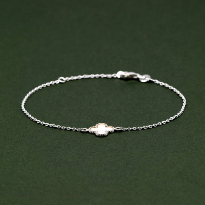 Sterling Silver Four Leaf Clover Motif Bracelet