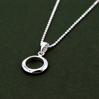 Sterling Silver Circle Of Life Pendant Necklace on D/C Ball Bead Chain