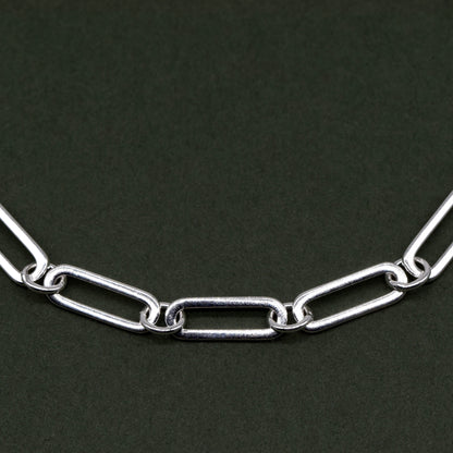 Sterling Silver 4.4mm Paperclip Chain Adjustable Slider Bracelet on 1mm Box Chain