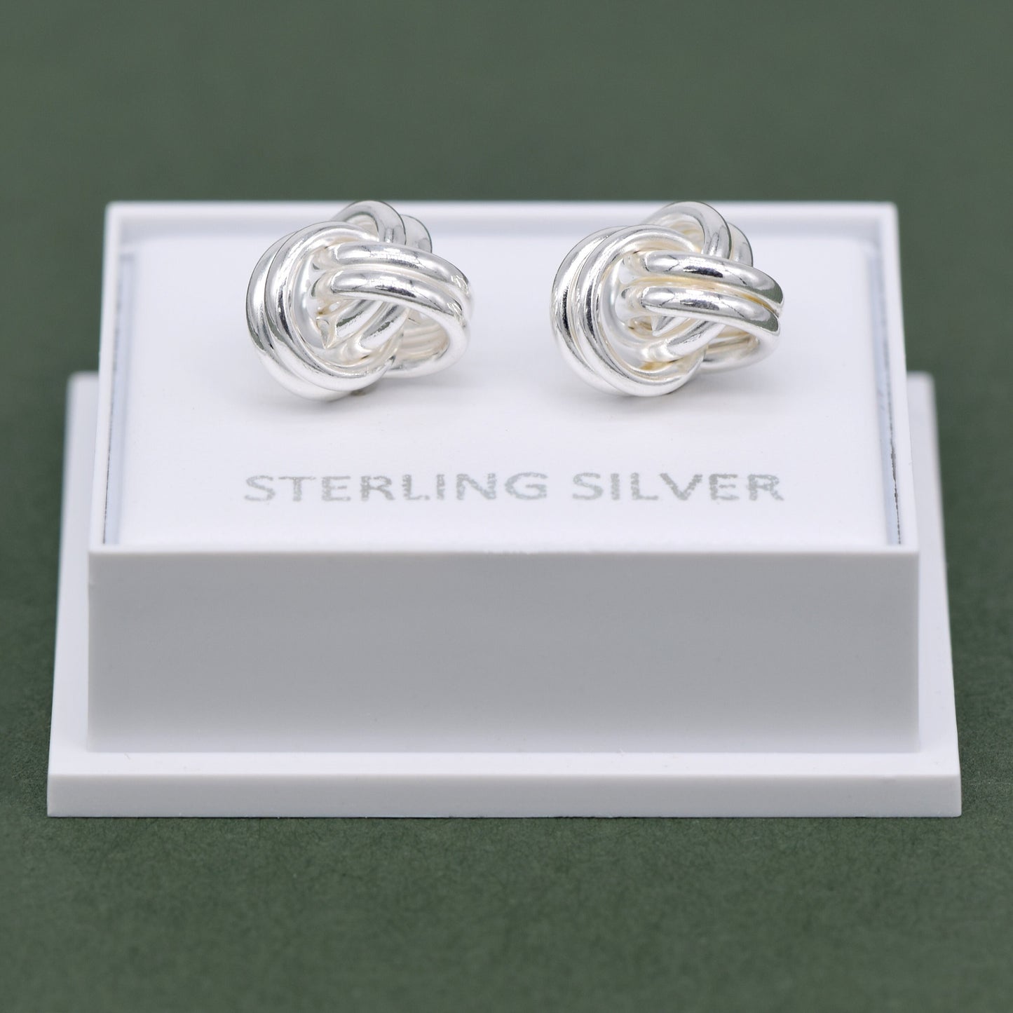 Sterling Silver Knot Studs Earrings In Gift Box