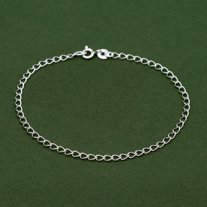 Sterling Silver 2.7mm Open Curb Chain Bracelet