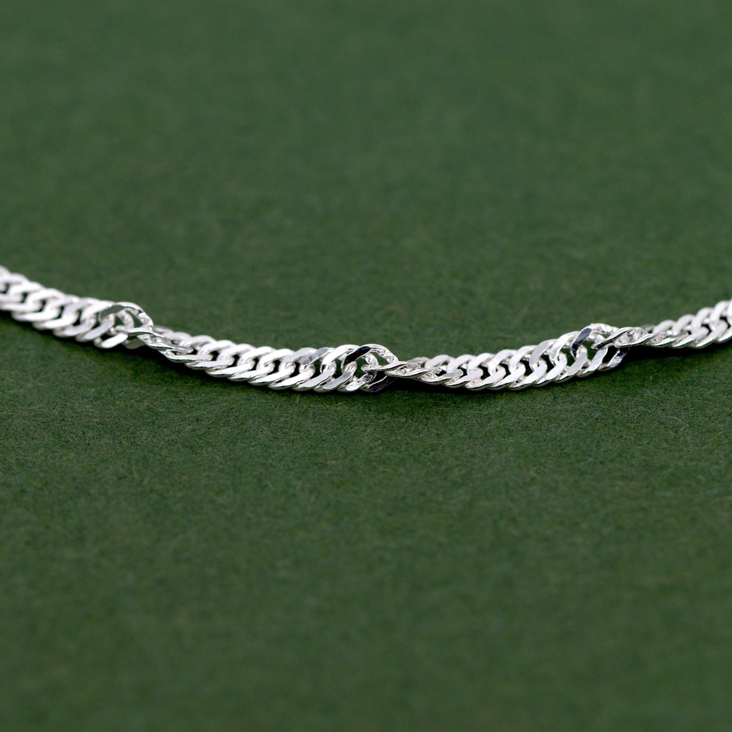 Sterling Silver 2.4mm Singapore Chain Bracelet