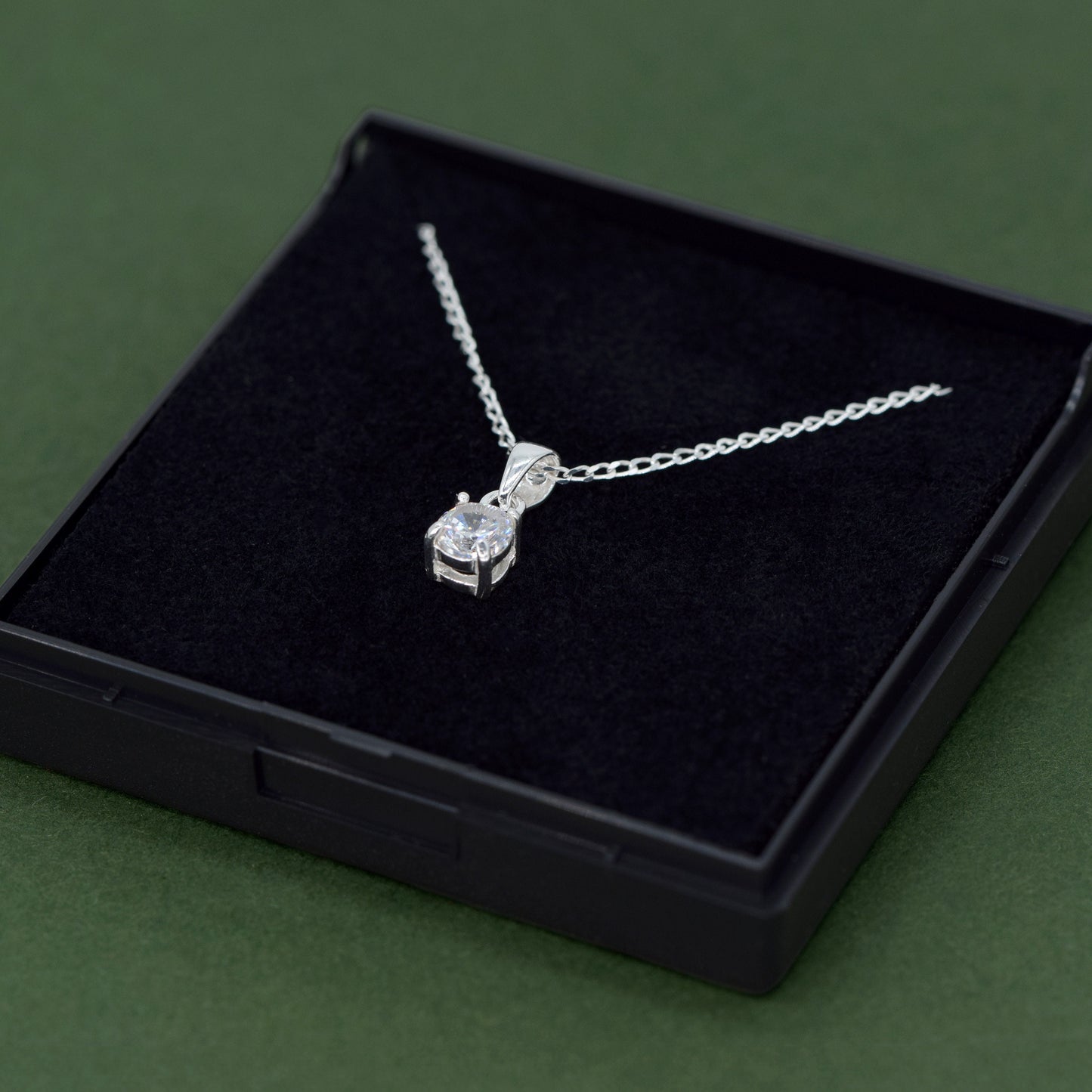 Sterling Silver Cubic Zircona Necklace Gift Set