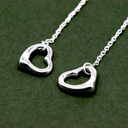 Sterling Silver Heart French Hook Earrings