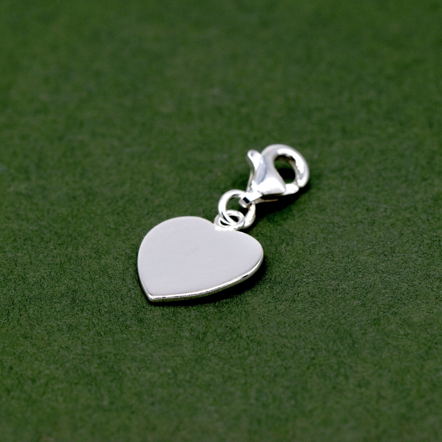 Sterling Silver Heart Charm With Lobster Fitting