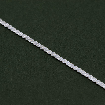 Sterling Silver S-Wave Herringbone Chain Bracelet